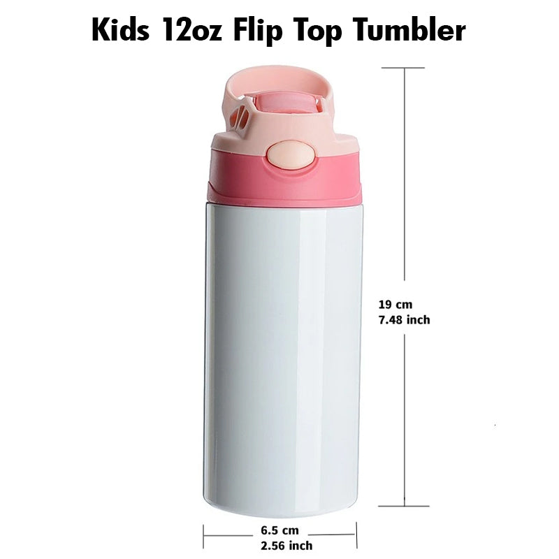 Blank 12 ounce silver kids flip top tumbler for EPOXY OR VINYL – Kenzie's  Corner Boutique