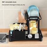 DripDeck 2-Tier Auto Draining Kitchen Dish Drying Rack