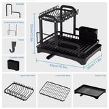 DripDeck 2-Tier Auto Draining Kitchen Dish Drying Rack