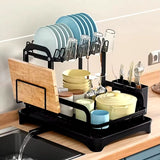 DripDeck 2-Tier Auto Draining Kitchen Dish Drying Rack