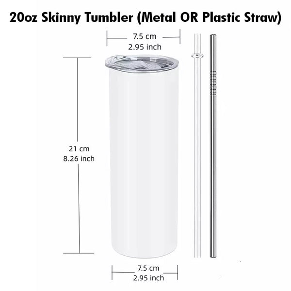 Custom Promotional 25-Pack 20oz Sublimation Skinny Tumbler from Factory